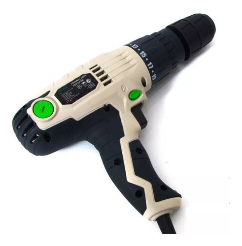 Taladro Atornillador Percutor 10mm Control De Torque Salkor Color Blanco Con Negro Frecuencia 50/60