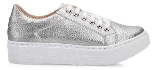 Zapatillas Mujer Plata Sneaker Plataforma Mujer Ultima Moda