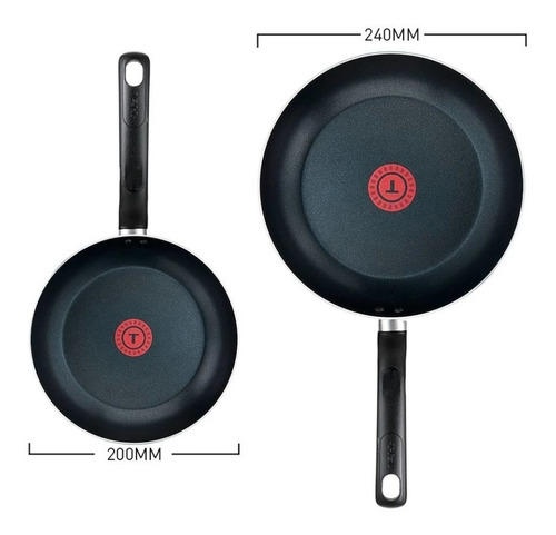 Juego De 2 Sartenes 20-24cm Negro Tefal T-fal
