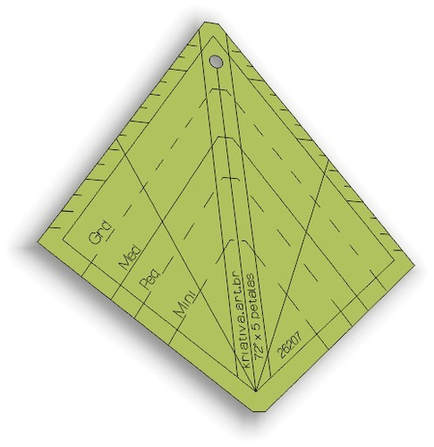 Gabarito Triângulo 72 Graus X 6  Pol X 5 Pétalas - 26207