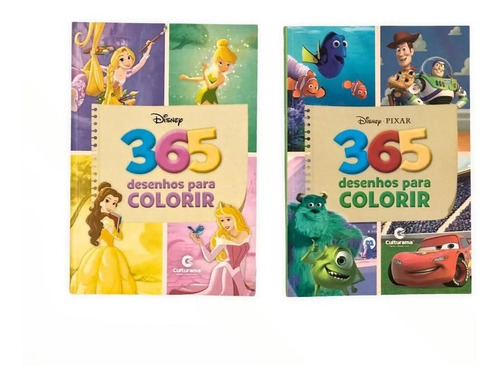 Imagem 1 de 5 de Kit De 2 Livros Para Colorir Princesas Disney E Disney Pixar