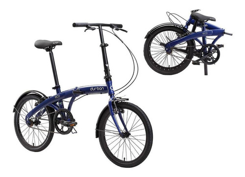 Bicicleta Dobrável Aro 20 Azul Eco Quadro De Aço