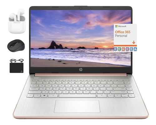 Laptop Hp 14 14'' Intel Celeron N4120 8gb 128gb -rosa