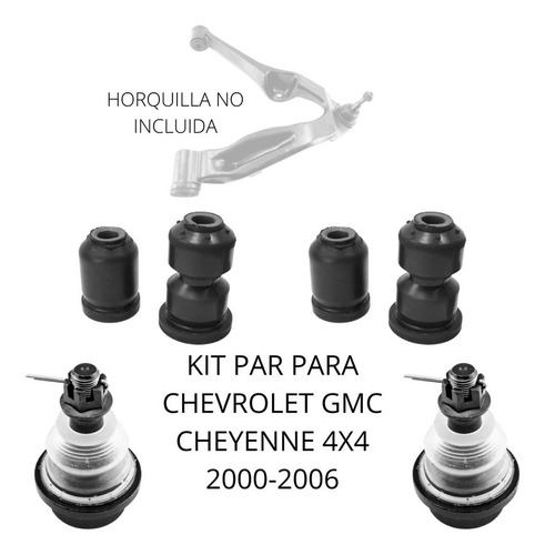 Kit Bujes Y Par Rotulas Para Chevrolet Cheyenne 4x4 00-06