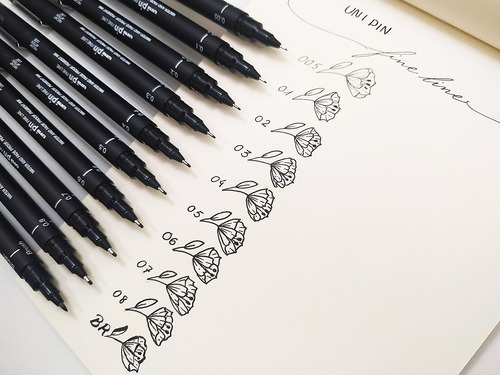 Imagem 3 de 4 de Uni Pin Fine Line Caneta Nanquim Estojo Com 6 Pontas Oferta!