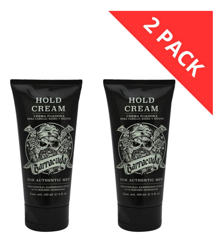 2 Pack Crema Para Peinar Barracuda Fijación Barba Y Bigote