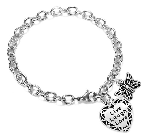 Tushuo Pulsera Inspiradora De Mariposa Con Dije De Corazón Q