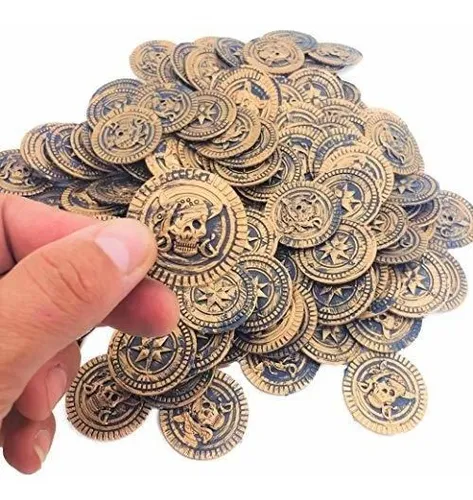 Monedas De Oro Pirata Rústicas De Bronce Fresco (144 Piezas)