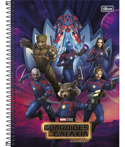 Caderno Guardiões Da Galáxia 10 Matérias Univ Espiral Capa 3
