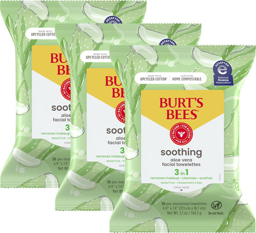 Burts Bees Toallitas Faciales Calmantes Con Aloe Vera, Toal.