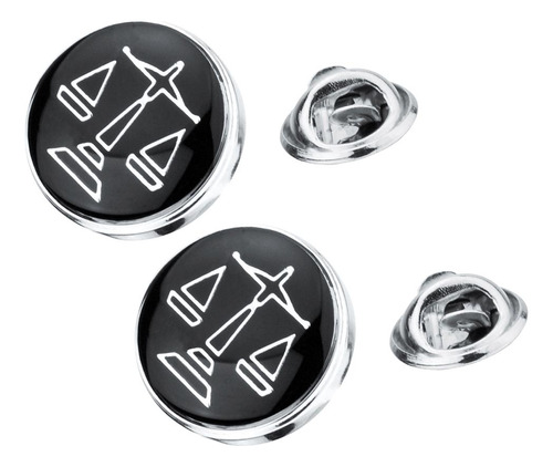 2x Broche Insignia Negra Justicia Modelo Libra Hombres