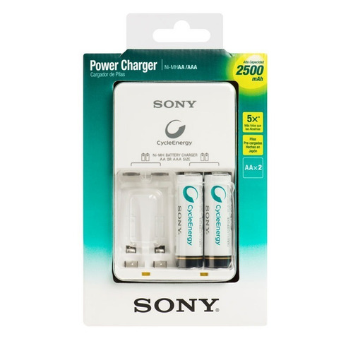 Cargador Sony Aa/aaa + 2 Pilas Aa 2500mh Recargable,obelisco