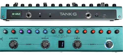 Pedaleira Multiefeito M-Vave Tank-G P/ Guitarra Bluetooth c/ 36