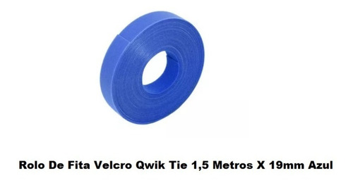 5 X Fita Velcro Qwik Tie Com 1,50cm Mx 19mm Azul