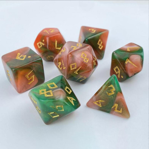Juego De Dados Poliédricos D20 D12 D10 D8 D6 D4, 7 Piezas