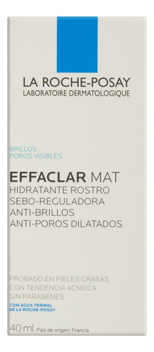  Hidratante Mat La Roche-Posay Effaclar Caixa 40ml