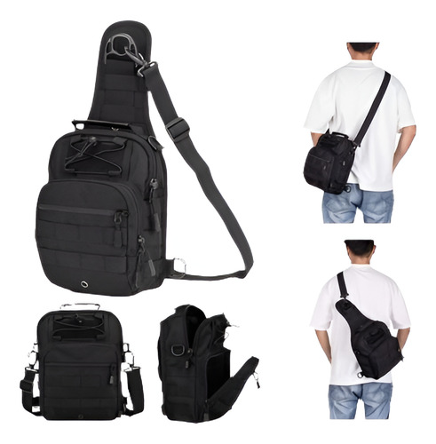 Sling Chest Pack Bag Daypack Bolso De Hombro Individual Blac