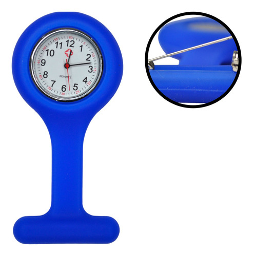 Relógio De Lapela Para Jaleco Supermedy Cor Azul