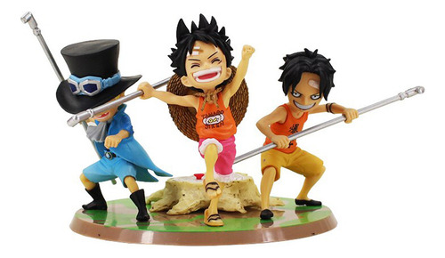One Piece Set 3 Figuras Luffy Sabo Portgas