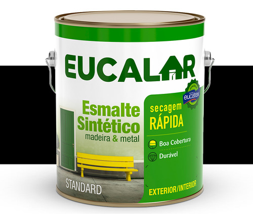 Tinta Esmalte Sintético Eucalar Preto 3,6l Eucatex