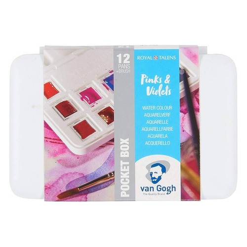 Van Gogh Pocket Box - Set 12 Acuarelas Pinks & Violets