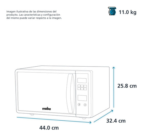 Microondas Mabe Hmm70sej Silver 20l 700w De Mesa