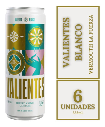 Valientes Lata Blanco X 6 X 355ml. Vermouth La Fuerza