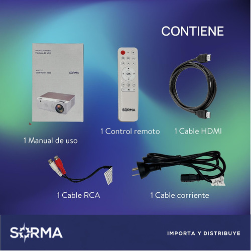 Imagen 10 de 10 de Proyector Portatil Hd 1080 Wifi Hdmi 3500 Lumens