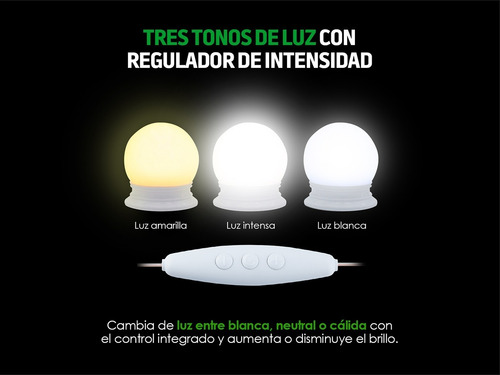 Redlemon Luces Led Espejo Tocador Vanidad Hollywood 3 Tonos