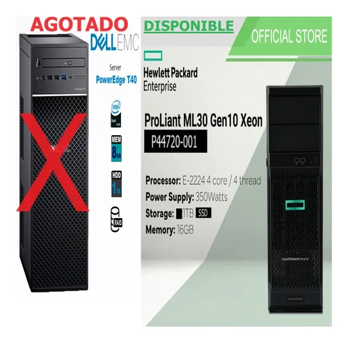comprar Servidor Poweredge T40 Intel® Xeon® E-2224g 8gb Ram Hdd 1tb