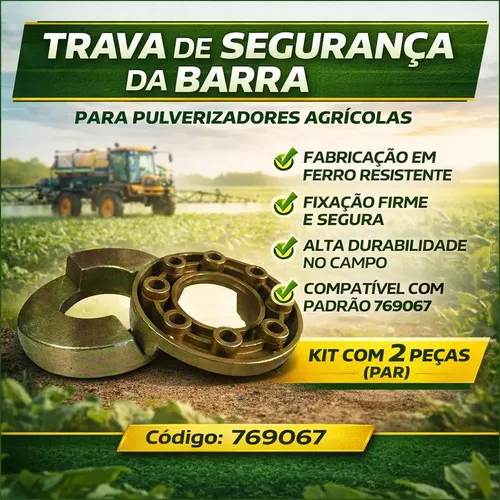 Trava Barra Pulverizador Jacto Metal 769067 / 771389 - Par