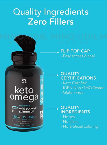 Sports Research Keto Omega 120 Cápsulas Aceite Pescado Sabor Sin Sabor