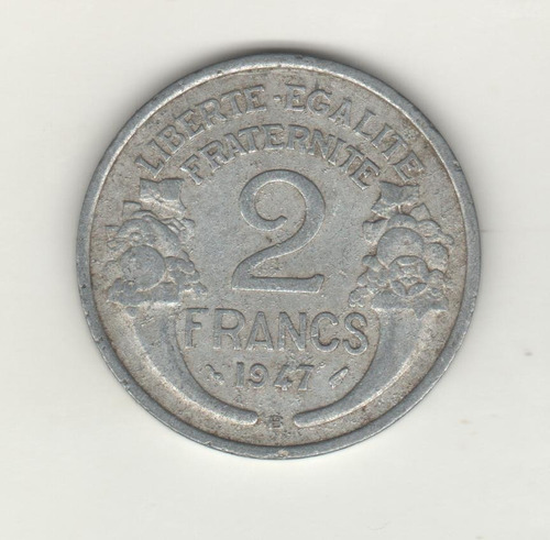 Francia Moneda De 2 Francos Año 1947 B Km 886a.2 - Vf-
