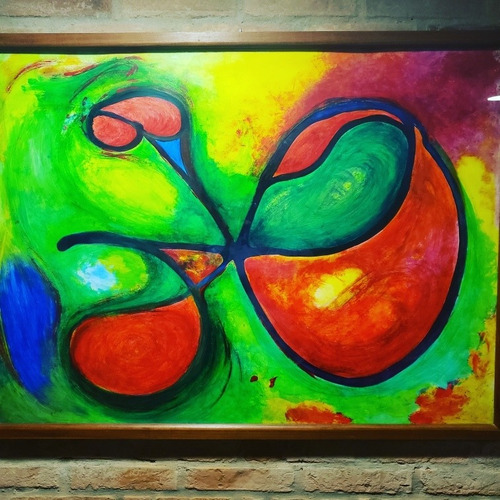 Abstracto Acrílico Sobre Cartón. 110 X 85 (Usado)