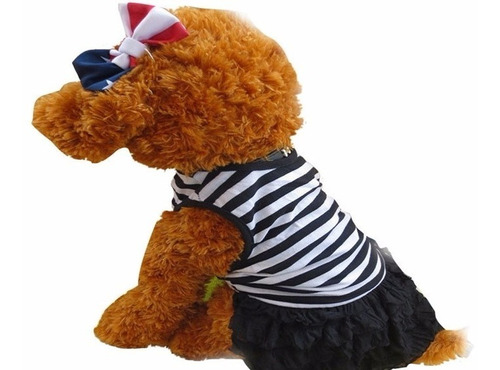 Ropa Perro Mascota Vestido Algodon Rayas Importado Arequipa