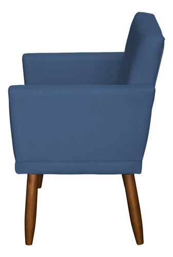 Kit 3 Poltronas Decorativas Para Recepção Consultório Cores Cor Azul-marinho Desenho Do Tecido Suede Liso