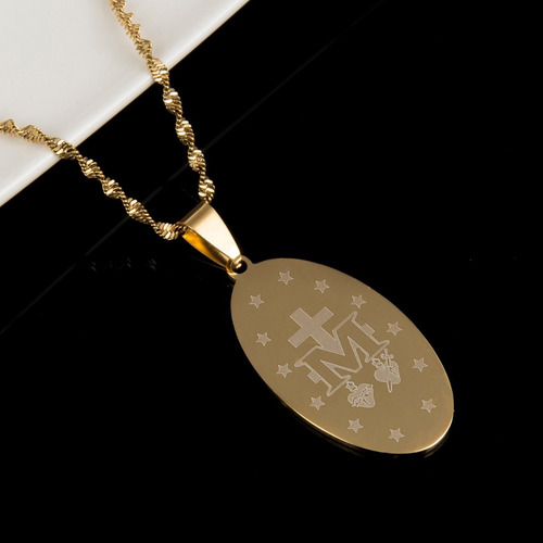 Collar Medalla Ovalada Virgen De Los Milagros