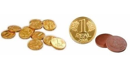 Moedas Sabor Chocolate Aproximadamente 500 Moedas Em Oferta