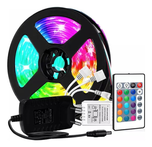 Tira De Led Luz Cinta 300 Led 5 Metros Rgb Control Remoto