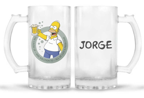 Tarro Cervecero Personalizado Homero Simpson 16oz=473ml