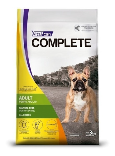 Alimento Para Perro Vitalcan Complete Control De Peso 3 kg