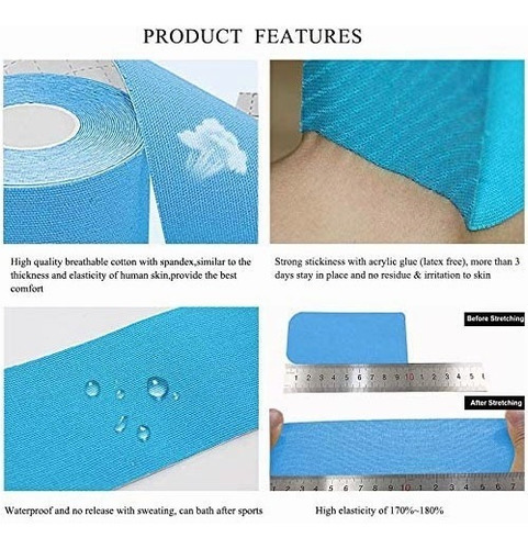 Imagen 4 de 7 de Cinta Kinesiologica Vendaje Neuromuscular Tape 5cmx5m