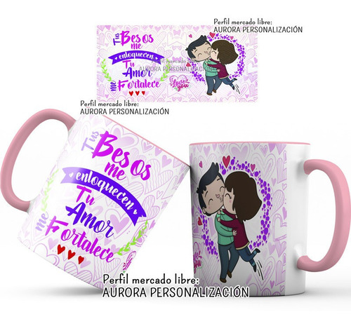 Mug  Oreja Rosada Taza Amor San Valentin Regalo Pareja 19