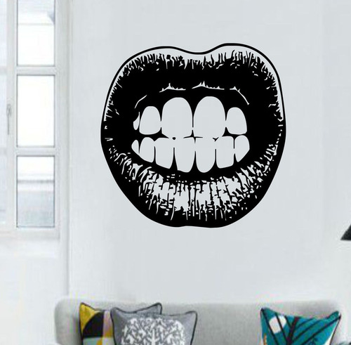 Vinilos Decorativos Labios Mujer Boca Pop Art Mediano