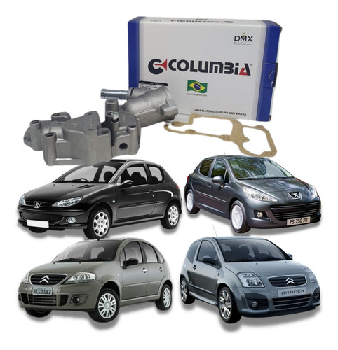 Carcaça Válvula Termostática Peugeot 206 207 Citroën C2 C3