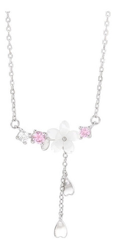 Collar Plata Fina 925 Flor Cerezo Cherry Blossom Joyas Amor