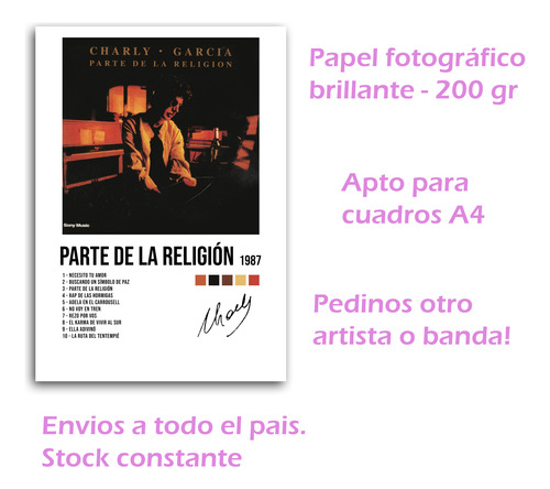 Posters Charly Garcia 14 Albums A4