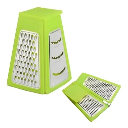 comprar Rallador Manual Queso Plegable 4 Caras Acero Inox Plástico Color Verde