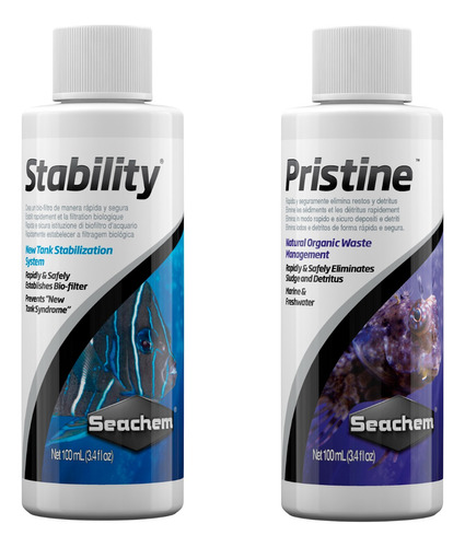 Combo Stability Pristine 100ml Bacterias Benéficas Acuario