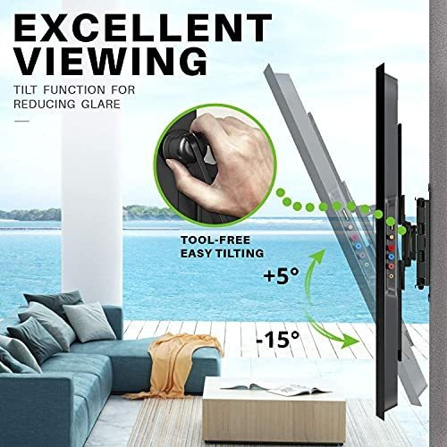 Soporte De Pared De Tv Giratorio E Inclinable Color Negro
